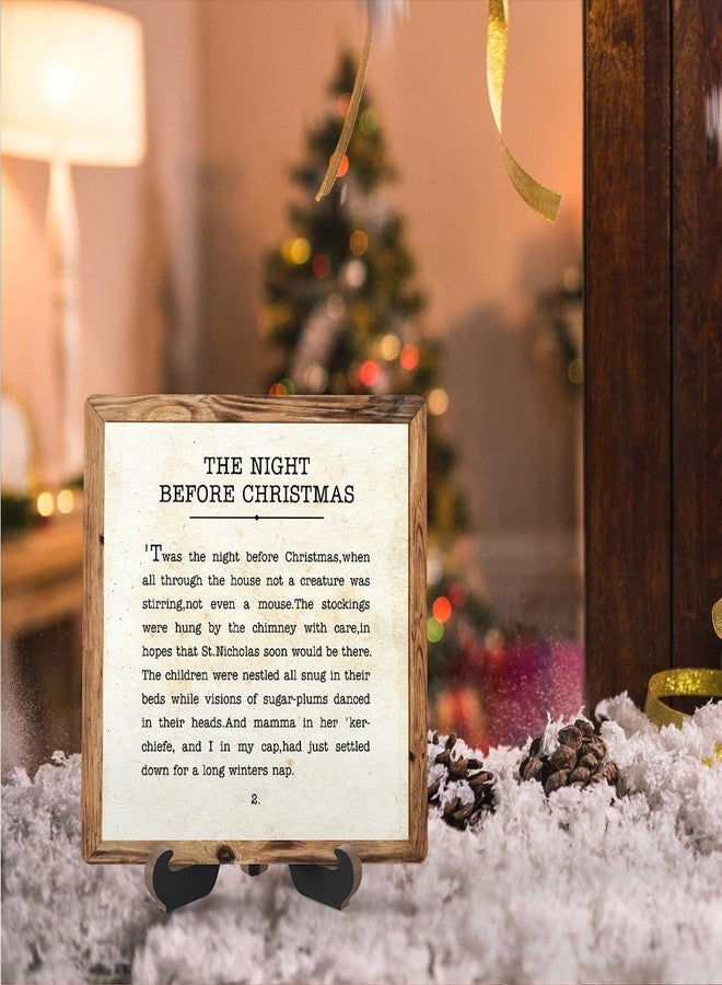 Zmyollo Christmas Desk Decor Sign, The Night Before Christmas Sign With Stand For Home Room Table Shelf, Winter Wooden Decor Gifts For Family Friend Coworker, SD15 - Image 4